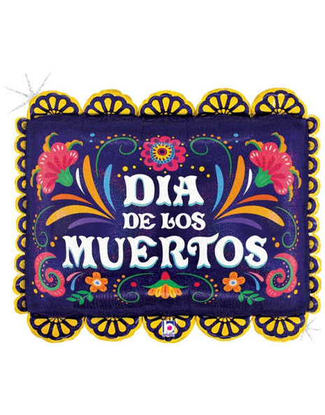 30in Beatllic Dia De Los Muertos Decorative Mat Balloon