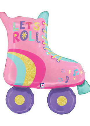33in Betallic Pink Roller Skate Balloon