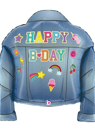 26in Betallic Birthday Patches Denim Balloon
