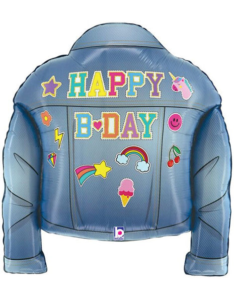 26in Betallic Birthday Patches Denim Balloon
