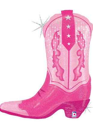 29in Betallic Pink Cowgirl Boot Balloon