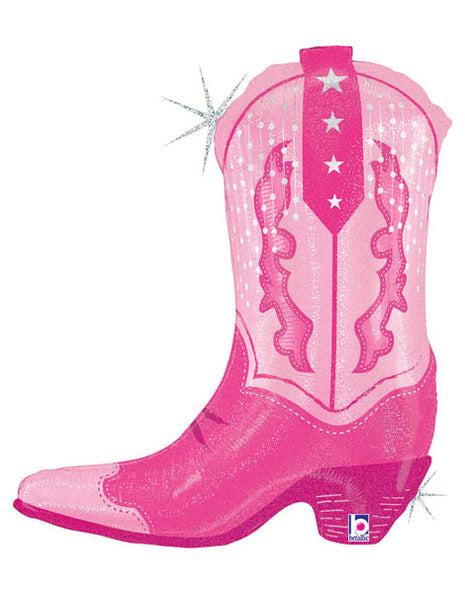 29in Betallic Pink Cowgirl Boot Balloon