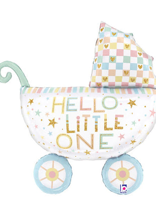 32in Betallic Pastel Baby Carriage Balloon