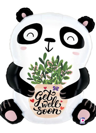 Globo de panda con anagrama de 30 pulgadas "Mejórate pronto"