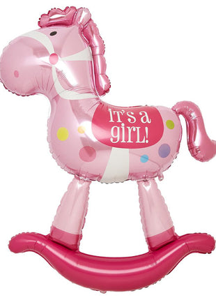 60in Betallic It's a Girl Rocking Horse Balloon