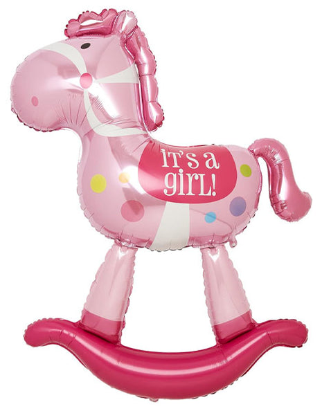 60in Betallic It's a Girl Rocking Horse Balloon