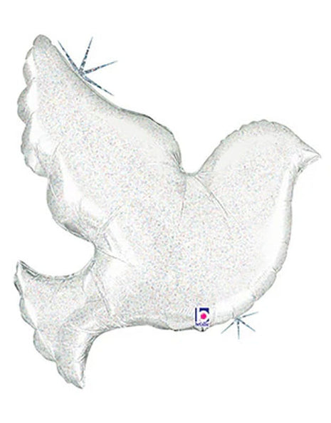 31in Betallic Pearl White Dove Balloon - Joker Party Supply