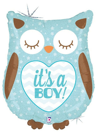 26in Betallic It's a Boy Owl Balloon