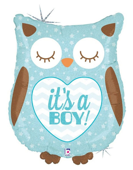 26in Betallic It's a Boy Owl Balloon