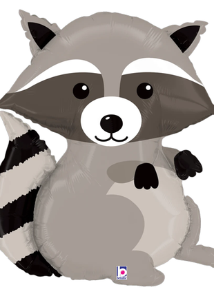 36in Betallic Woodland Raccoon Balloon - Joker Party Supply