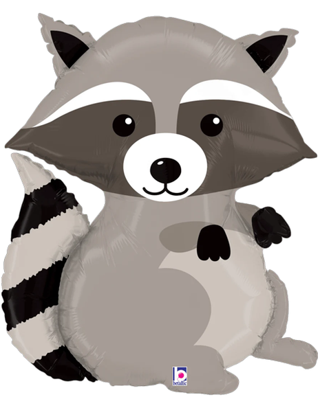36in Betallic Woodland Raccoon Balloon - Joker Party Supply