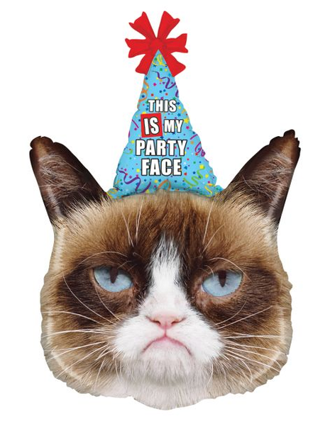 29in Betallic Grumpy Cat Party Face Balloon - Joker Party Supply