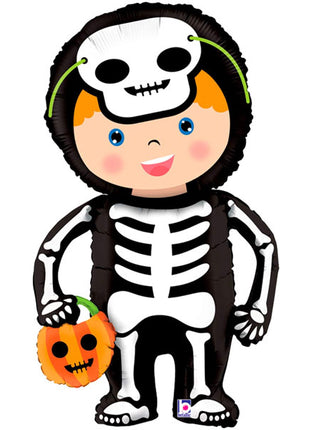 40in Betallic Halloween Linky Skeleton Balloonf