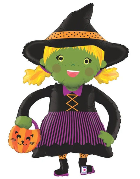 45in Betallic Linky Witch Balloon