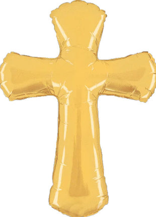 44in Betallic Gold Cross Balloon - Joker Party Supply