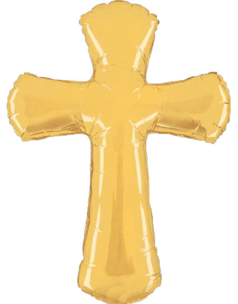 44in Betallic Gold Cross Balloon - Joker Party Supply