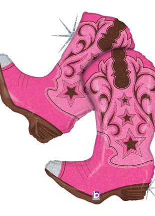 36in Betallic Pink Dancing Boots Balloon - Joker Party Supply