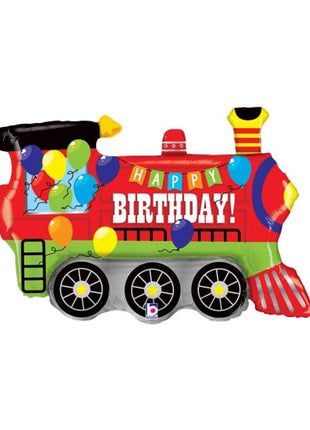 37in Betallic Birthday Party Train Balloon - Joker Party Supply