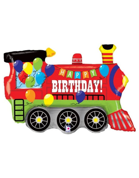 37in Betallic Birthday Party Train Balloon - Joker Party Supply