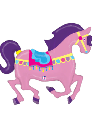 48in Betallic Carousel Horse Shape Balloon - Joker Party Supply