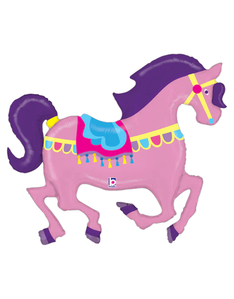 48in Betallic Carousel Horse Shape Balloon - Joker Party Supply