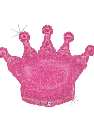 36in Betallic Glittering Pink Crown Balloon - Joker Party Supply