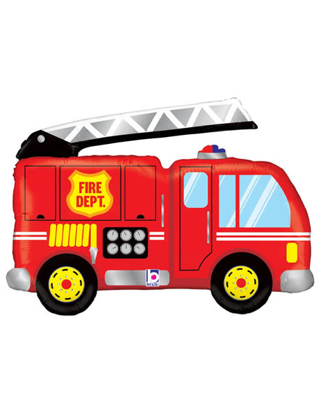 40in Betallic Fire Truck Balloon - Joker Party Supply