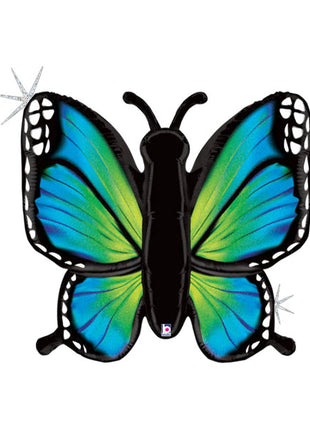 46in Betallic Radiant Blue Butterfly Balloon - Joker Party Supply
