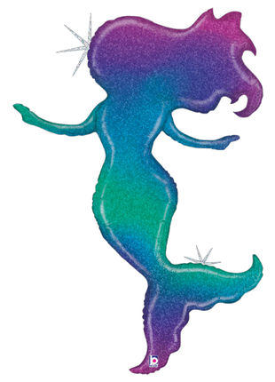 52in Betallic Holographic Glitter Mermaid Balloon - Joker Party Supply