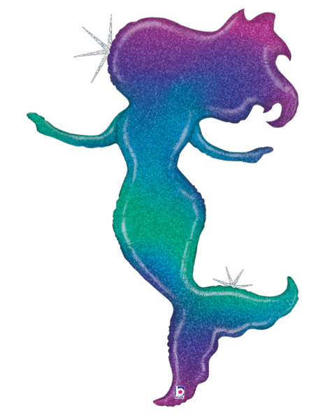 52in Betallic Holographic Glitter Mermaid Balloon - Joker Party Supply