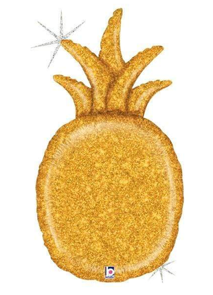 35in Betallic Gold Glitter Pineapple Balloon - Joker Party Supply