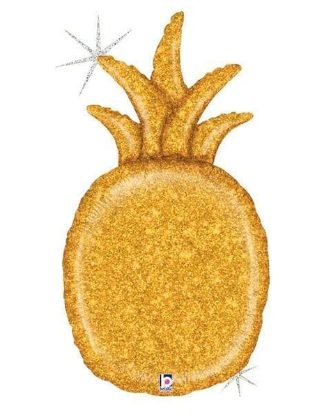 35in Betallic Gold Glitter Pineapple Balloon - Joker Party Supply