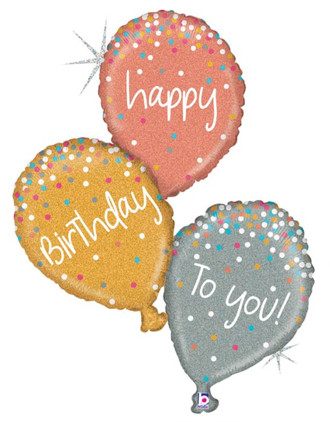 40in Betallic Rose Gold Birthday Balloons - Joker Party Supply