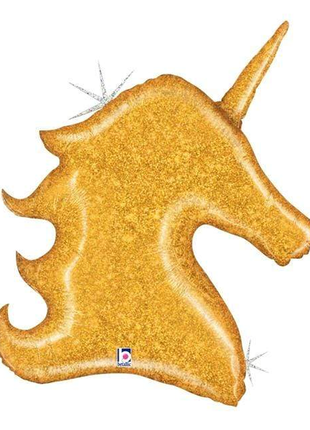 38in Betallic Gold Glitter Unicorn Balloon - Joker Party Supply