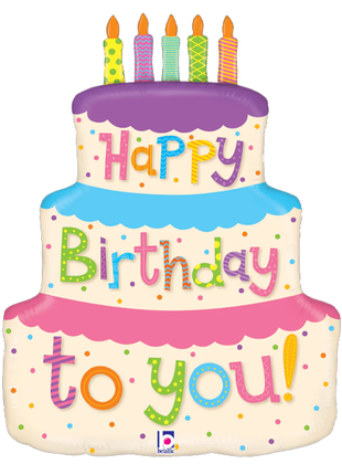 23in Betallic Girly Bday Cake Balloon - Joker Party Supply