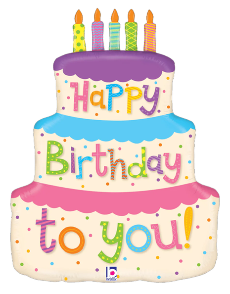 23in Betallic Girly Bday Cake Balloon - Joker Party Supply