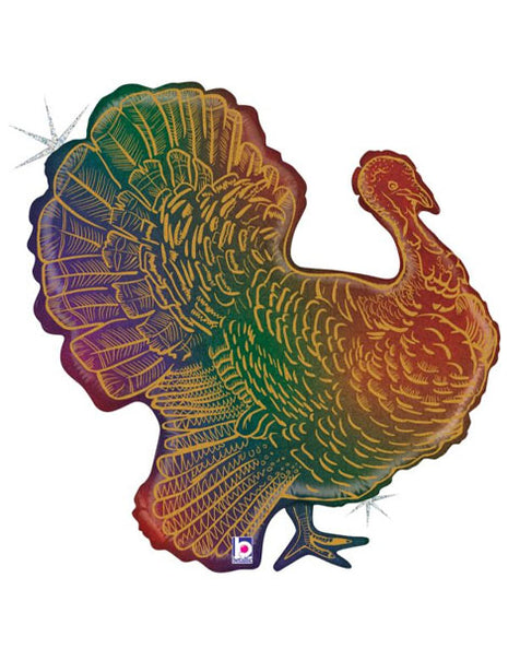 31in Betallic Glitter Turkey Holographic Balloon