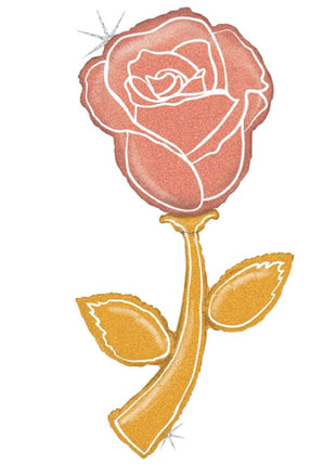 60in Betallic Holographic Rose Gold Rose Balloon - Joker Party Supply