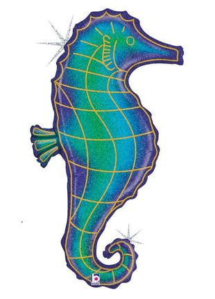 36in Betallic Holographic Seahorse Balloon - Joker Party Supply