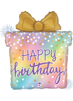 23in Betallic Opal Birthday Present Balloon - Joker Party Supply