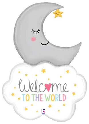 42in Bedtallic Welcome Baby Moon Balloon