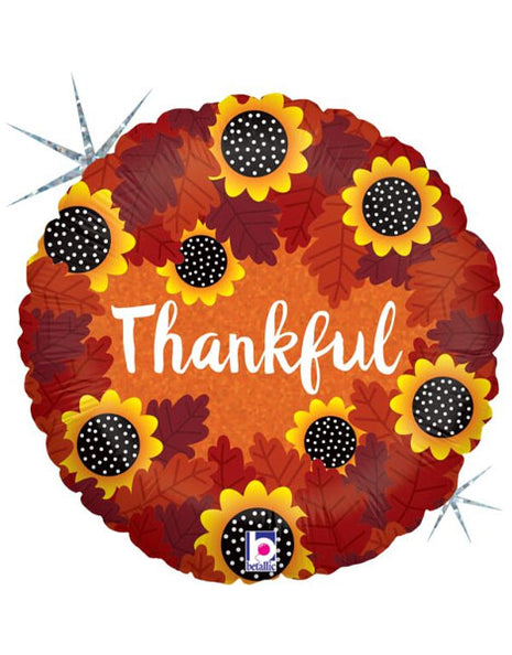 18in Betallic Thankful Holographic Balloon