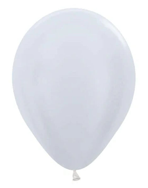 5in Sempertex Pearl White 100ct - Joker Party Supply