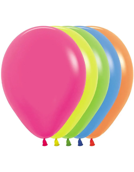 11in Sempertex Neon Assortment 100ct - Joker Party Supply