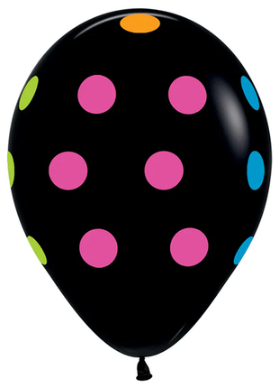 11in Sempertex Multi Color Polka Dots 50ct - Joker Party Supply