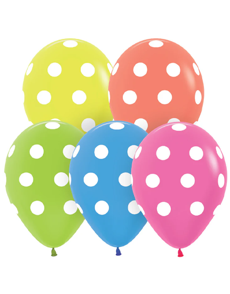 11in Sempertex Polka Dots 50ct - Joker Party Supply