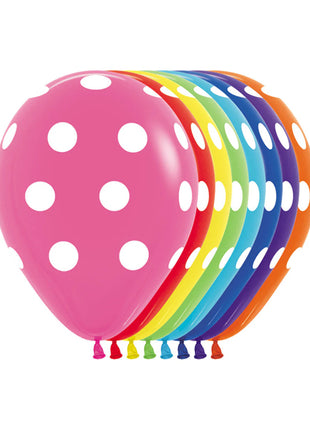 11in Sempertex Fashion Assorted Polka Dots 50ct