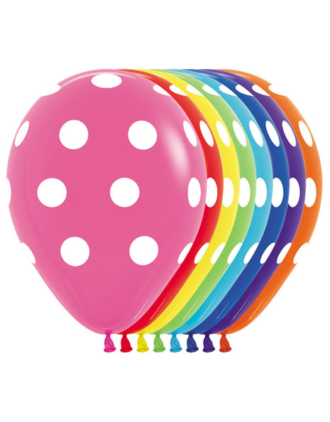 11in Sempertex Fashion Assorted Polka Dots 50ct