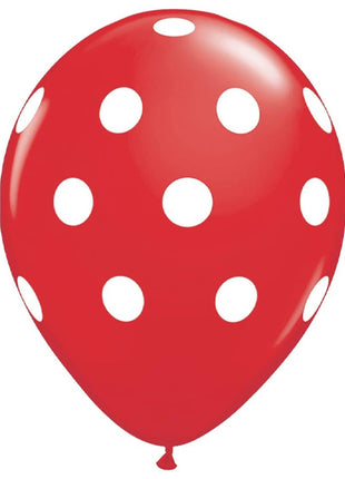 11" Fashion Red Polka Dot Asst 50ct