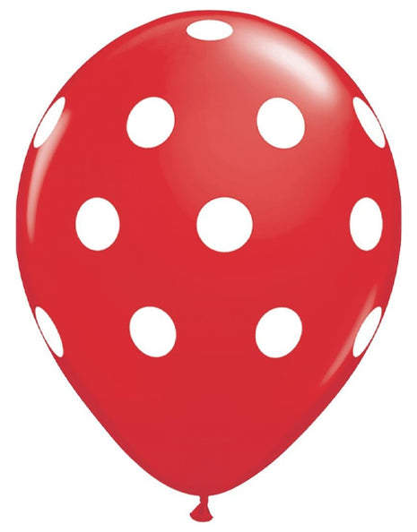 11" Fashion Red Polka Dot Asst 50ct